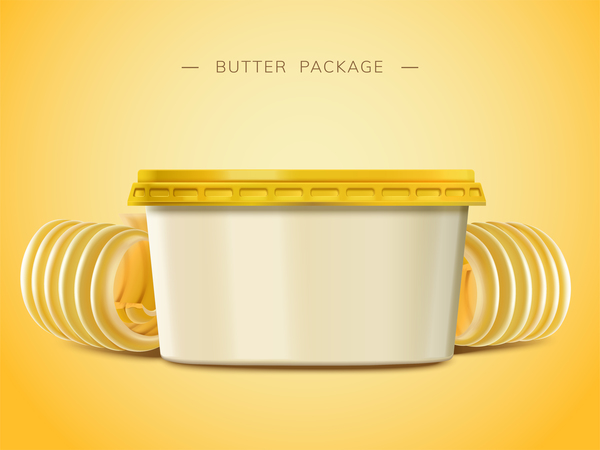 Butter package poster vector 02