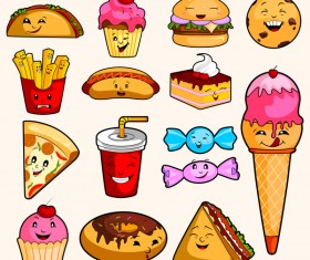 Cartoon sweet food vector