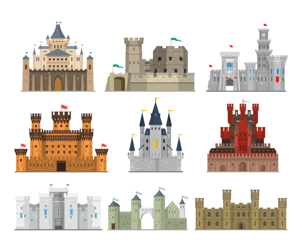 Castles template vector material 02