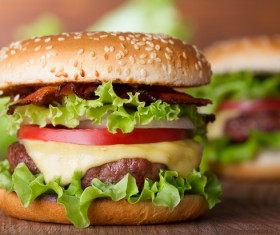 Cheese vegetable hamburger Stock Photo