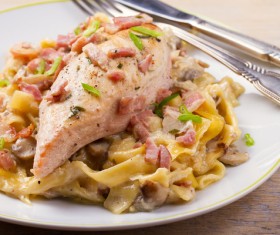 Chicken pasta Stock Photo