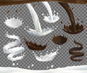 Chocolate with milk splashes vectors 02