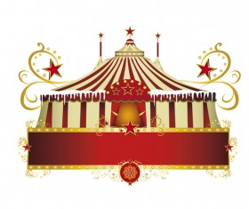 Christmas circus frame vector