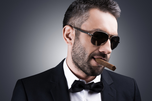 Cigar smoking man Stock Photo 09