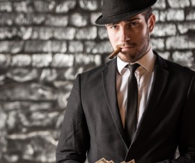 Cigar smoking man Stock Photo 10