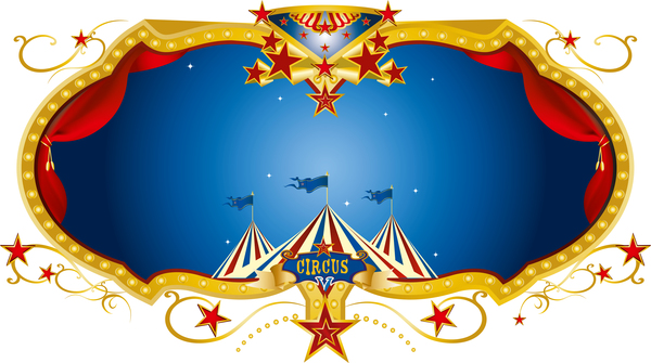 Circus night frame vector