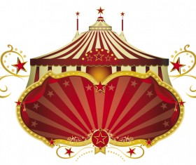 Circus red signboard vector