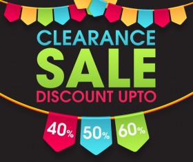 Clearance discount upto sale background vector