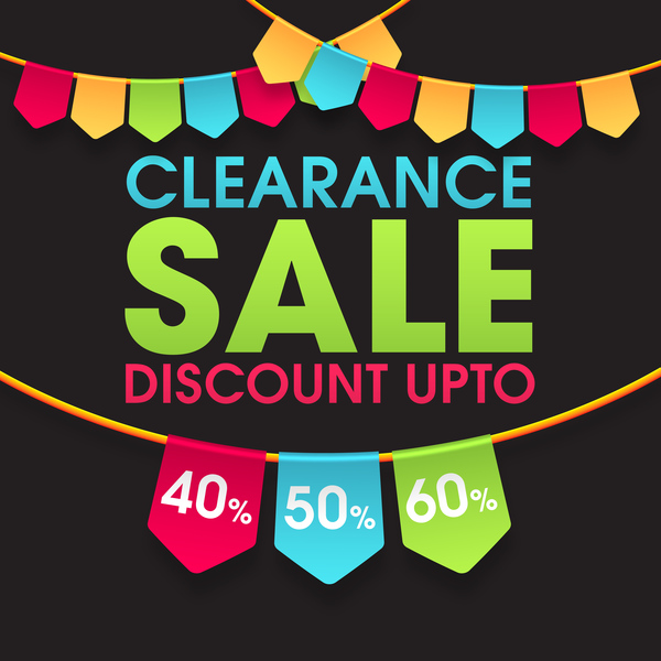 Clearance discount upto sale background vector