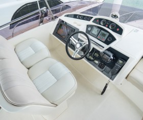 Close-up yacht bridge Stock Photo