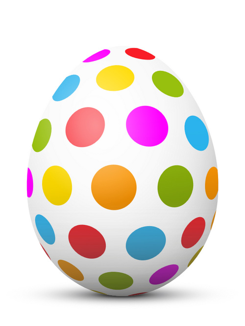 Colored dot with easter egg vector 01