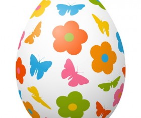 Colored easter egg with cute animal vector 02