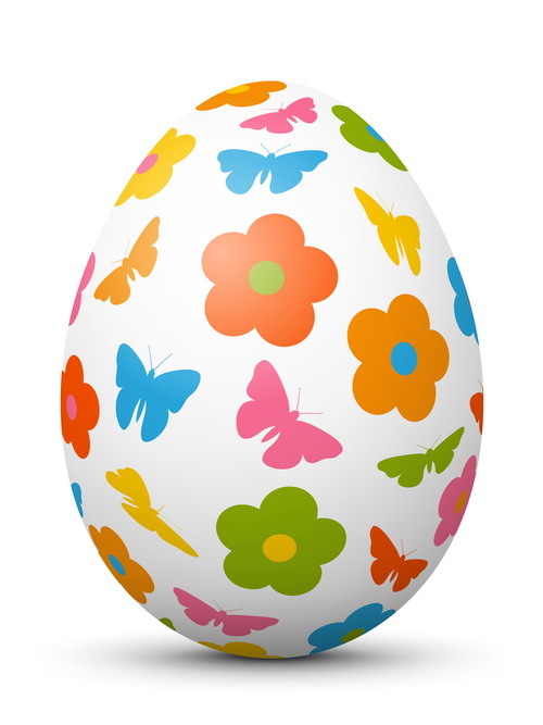 Colored easter egg with cute animal vector 02