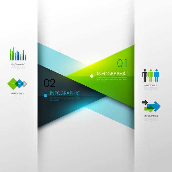 Colored modern infographic template vectors 04