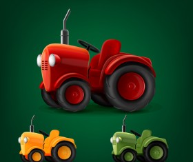 Colored tractor vector material