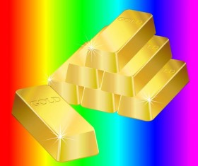 Colorful background with gold bar vector