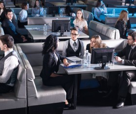 Company employees Stock Photo