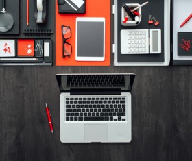 Corporate office desk with modern equipment Stock Photo 01