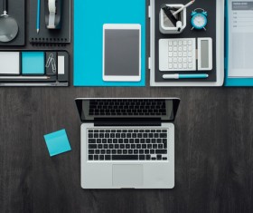 Corporate office desk with modern equipment Stock Photo 05