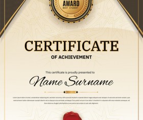 Creative certificate template vectors set 01