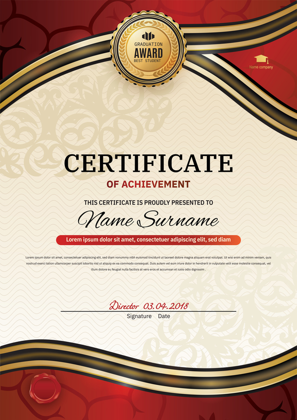 Creative certificate template vectors set 02