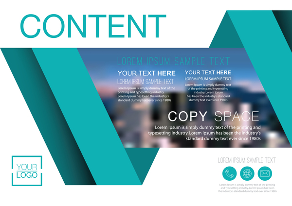 Creative company brochure with flyer cover vector 03
