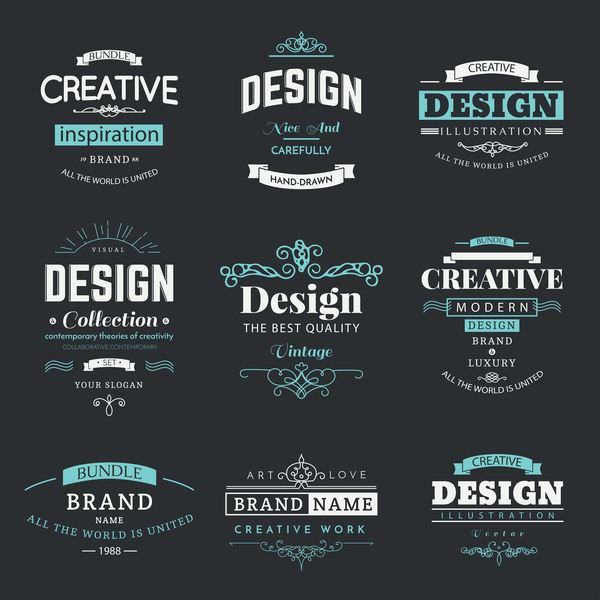 Creative decor labels vector