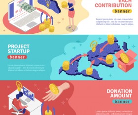 Crowdfunding banners vector template