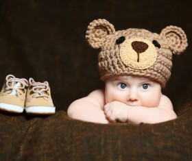 Cute baby and shoes Stock Photo 01