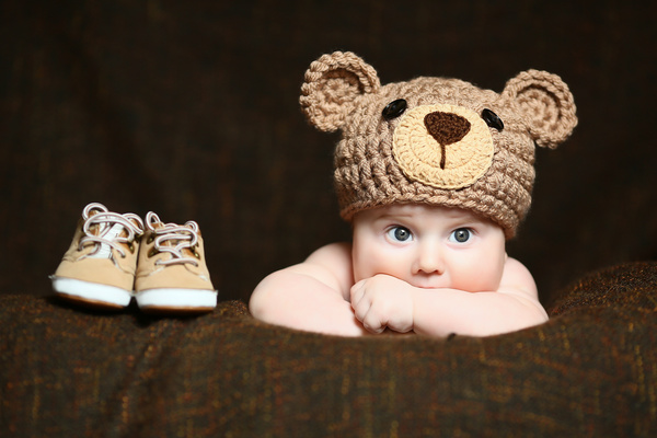 Cute baby and shoes Stock Photo 01