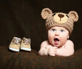 Cute baby and shoes Stock Photo 03
