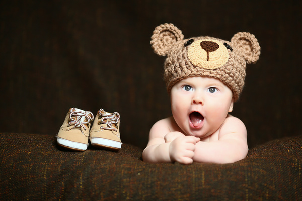 Cute baby and shoes Stock Photo 03