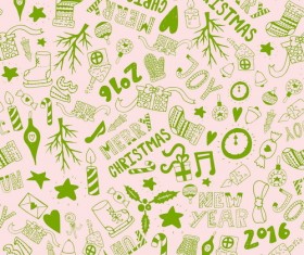Cute doodle christmas seamless pattern vector 03