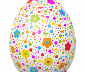 Cute flower and colored dot with easter egg vector