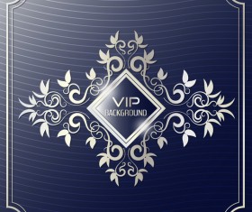 Dark blue VIP background with golden decor vector