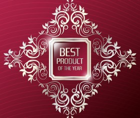 Decor frame with luxury red background vector