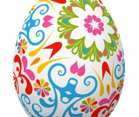 Decoration floral with easter egg vector 02