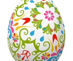 Decoration floral with easter egg vector 03
