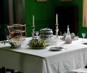 Dining table decoration with classical style Stock Photo