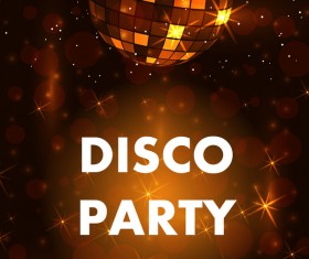 Disco party poster with flyer template vector 02