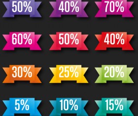 Discount banner colored vector
