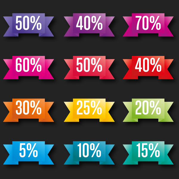 Discount banner colored vector