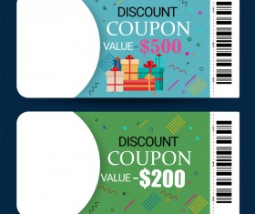 Discount coupon template vector 02