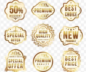 Discount with special offer golden labels vector
