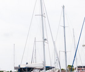 Docked Sailboat Stock Photo