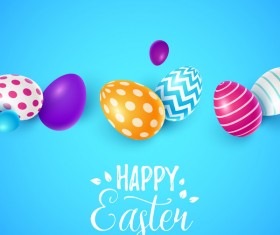 Easter egg with blue backgrounds vector 01