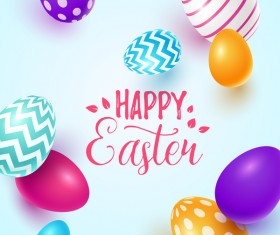 Easter egg with blue backgrounds vector 03