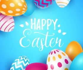 Easter egg with blue backgrounds vector 04