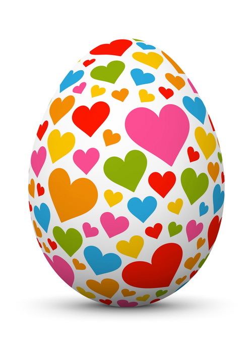 Easter egg with heart vector