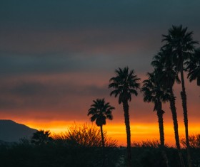 Empty dark sunset on mountain Stock Photo